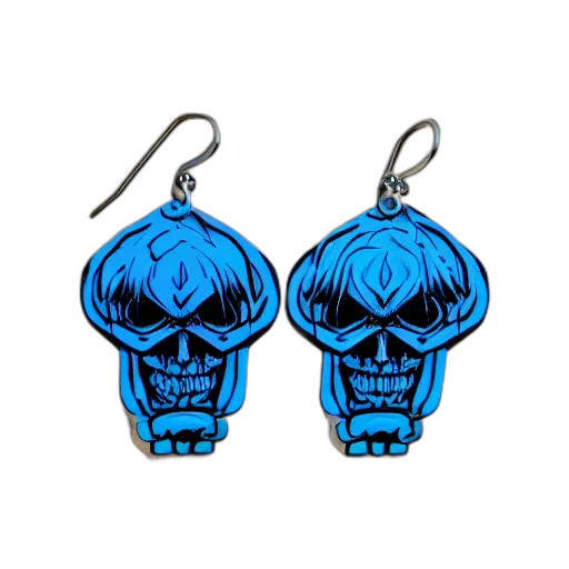 jewelry, demogorgon, blue, earrings transparent PNG cut-out