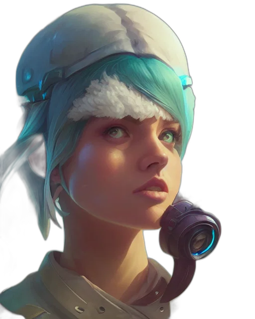 face, staff, hat, robot transparent PNG cut-out