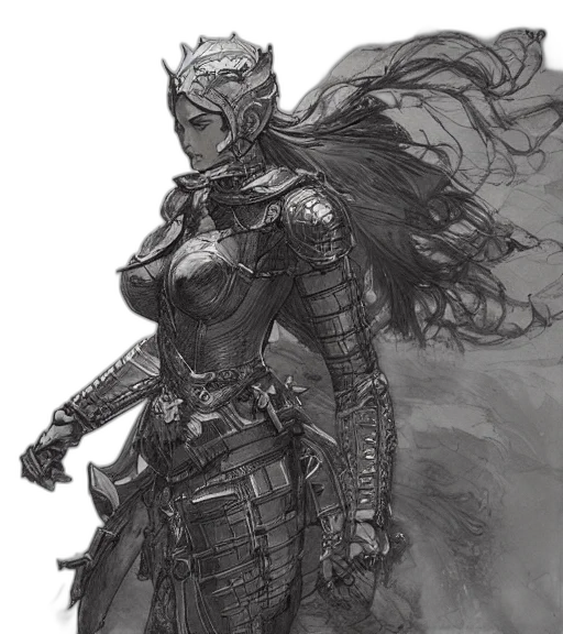 concept art, fantasy art, comic book art, pencil sketch transparent PNG cut-out
