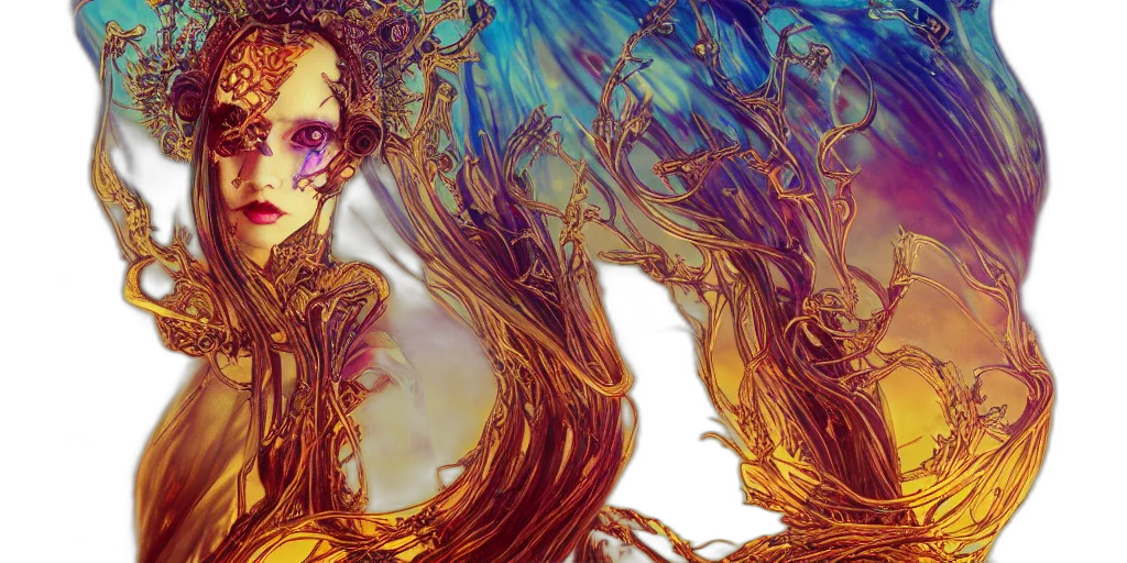 hair, fantasy art, concept art, comic book art transparent PNG cut-out
