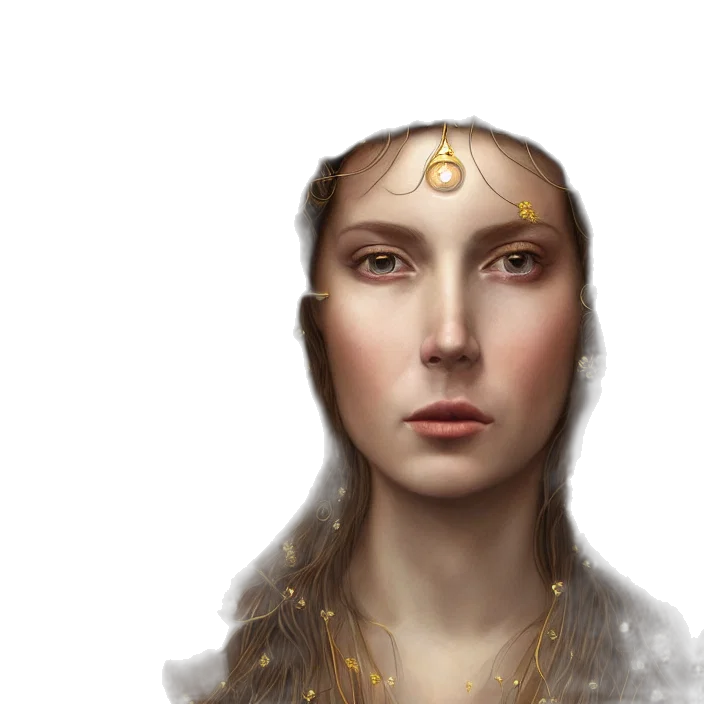 crown, face, jewelry, fantasy art transparent PNG cut-out