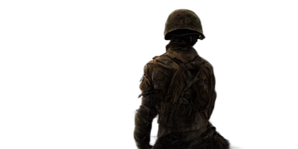 weapon, jacket, staff, face transparent PNG cut-out