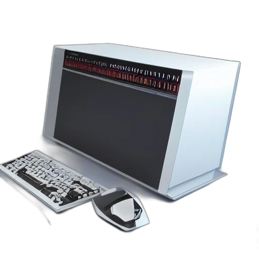 3d render, cyberpunk, computer, pedestal transparent PNG cut-out