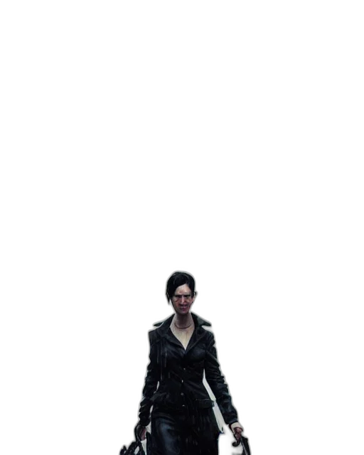 jacket, staff, dress, weapon transparent PNG cut-out