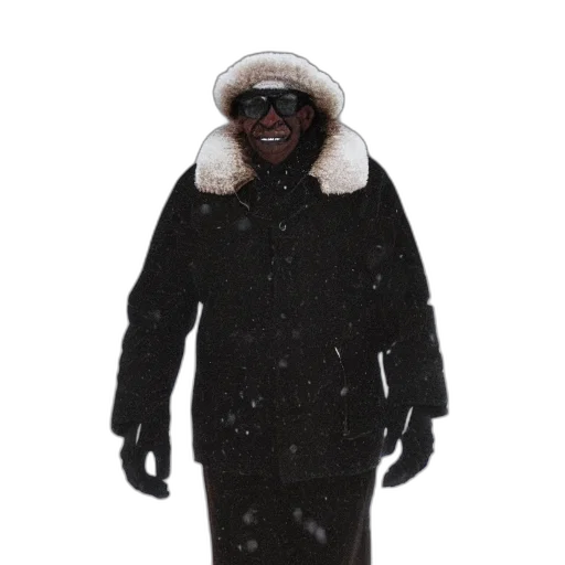 jacket, hat, mask, face transparent PNG cut-out