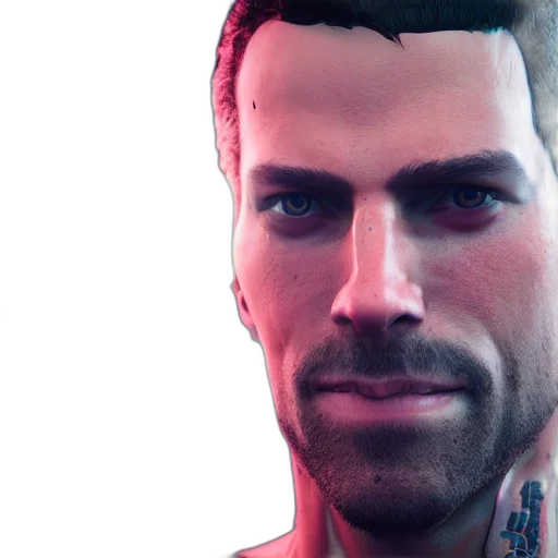 face, robot, photorealistic, 3d render transparent PNG cut-out