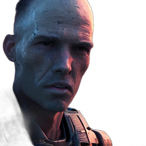 face, robot, cyberpunk, 3d render transparent PNG cut-out