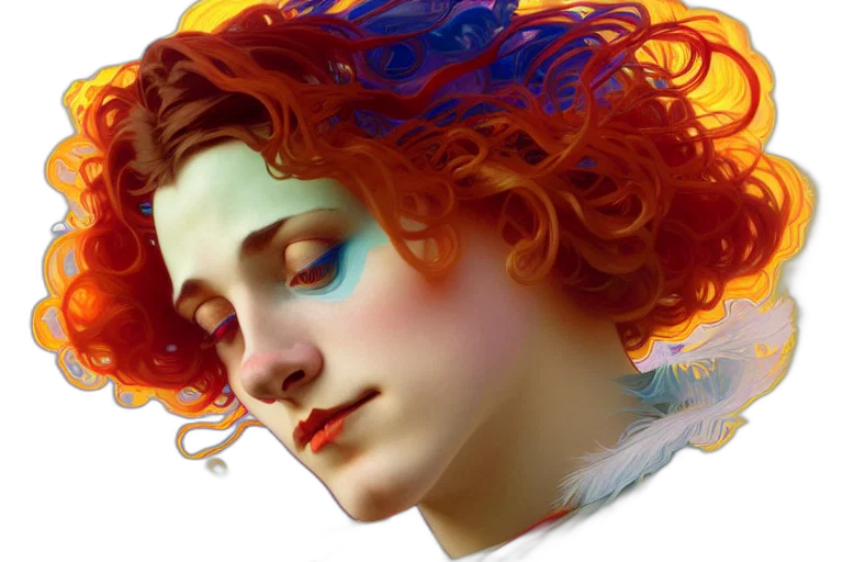 face, crown, photorealistic, oil painting transparent PNG cut-out