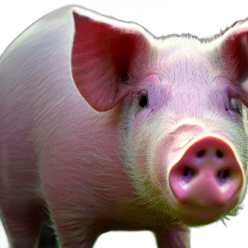 animal, photorealistic, 3d render, pig transparent PNG cut-out