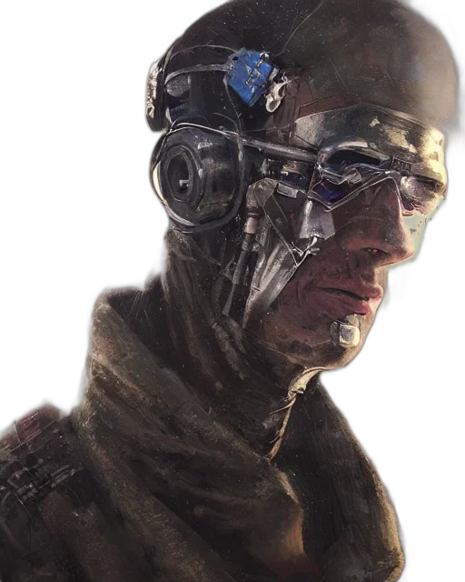 robot, face, mask, cyberpunk transparent PNG cut-out