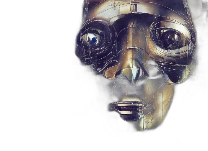 robot, mask, face, concept art transparent PNG cut-out