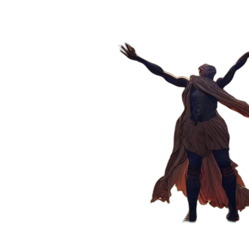 jacket, staff, creature, robot transparent PNG cut-out