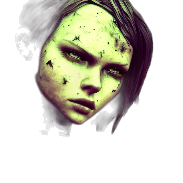 face, mask, creature, photorealistic transparent PNG cut-out