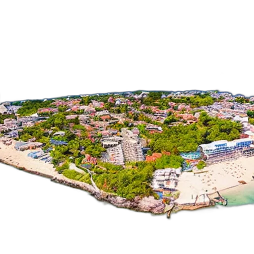3d render, photorealistic, concept art, beach transparent PNG cut-out