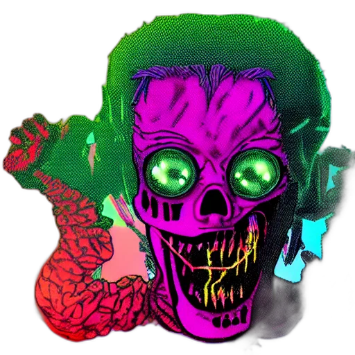 mask, face, creature, vaporwave transparent PNG cut-out