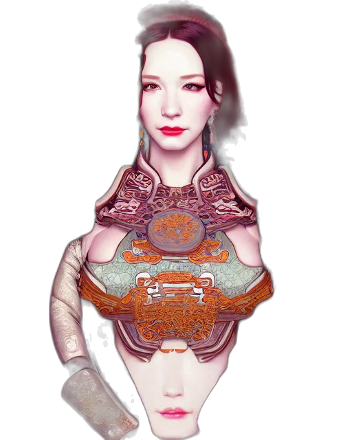 dress, robot, jewelry, face transparent PNG cut-out