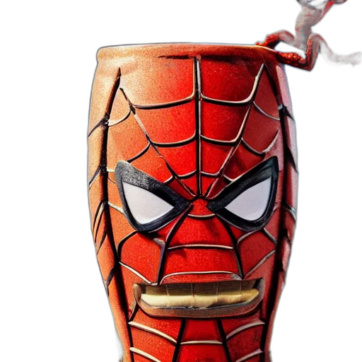 bottle, mask, 3d render, comic book art transparent PNG cut-out