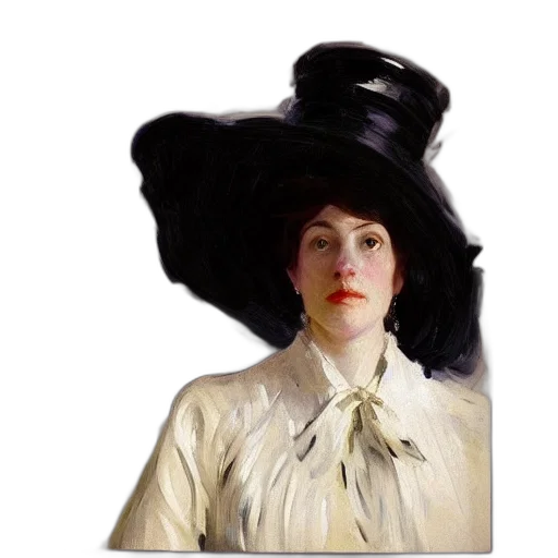 hat, face, hair, dress transparent PNG cut-out