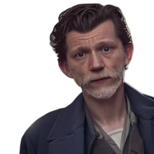 face, jacket, concept art, 3d render transparent PNG cut-out