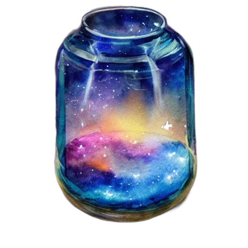 bottle, dress, watercolor, fantasy art transparent PNG cut-out