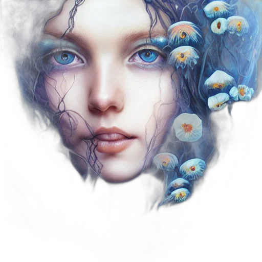 face, flower, mask, jewelry transparent PNG cut-out