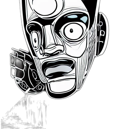 mask, robot, face, comic book art transparent PNG cut-out