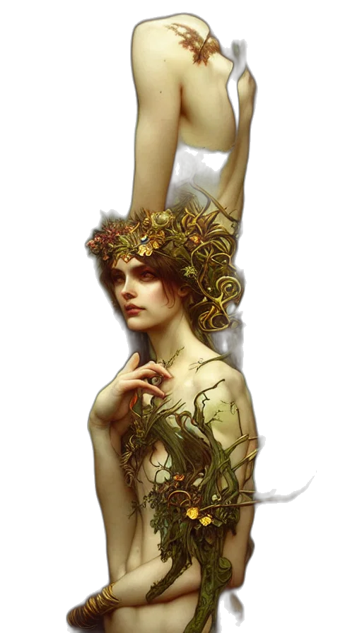 crown, dress, jewelry, fantasy art transparent PNG cut-out