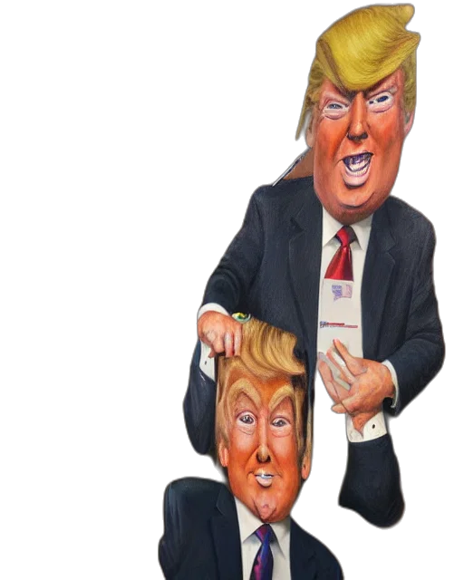 concept art, cartoon, presidential, portrait transparent PNG cut-out