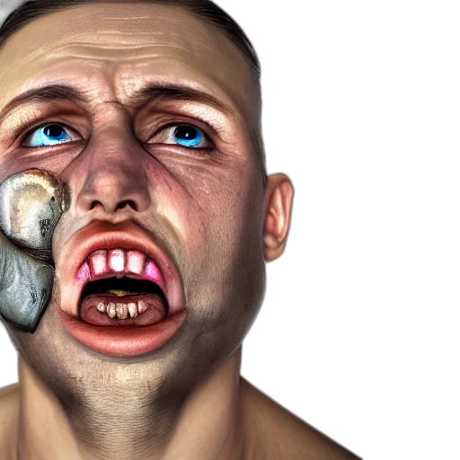 mask, face, creature, photorealistic transparent PNG cut-out