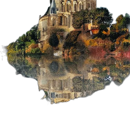 crown, building, tree, dragon transparent PNG cut-out