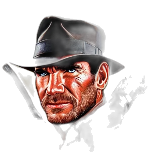 hat, face, weapon, photorealistic transparent PNG cut-out