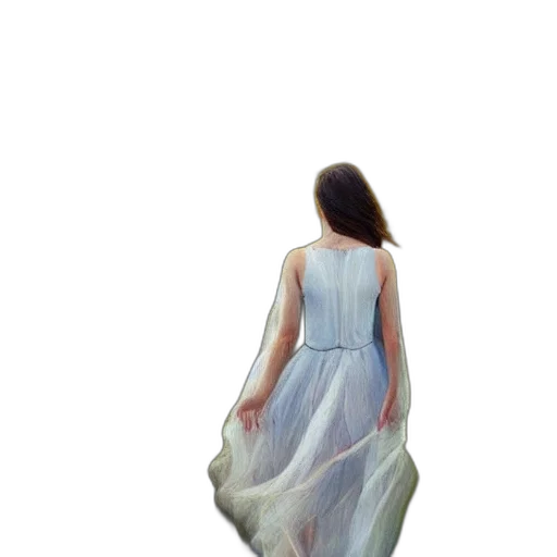 dress, creature, hair, robot transparent PNG cut-out