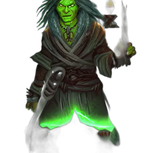 staff, mask, creature, fantasy art transparent PNG cut-out