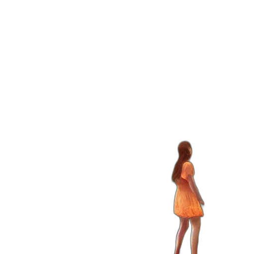 dress, hair, creature, shoes transparent PNG cut-out