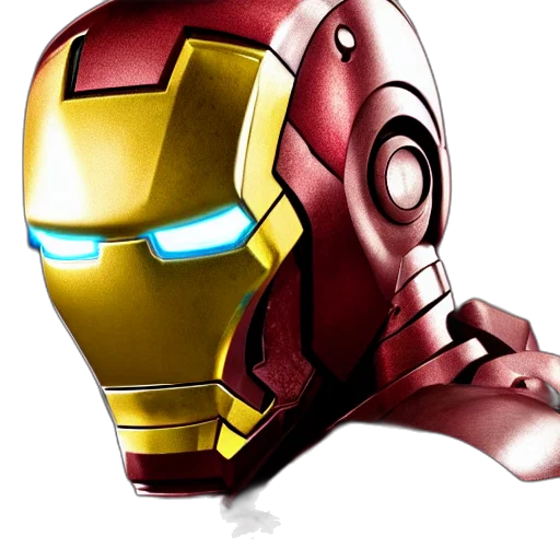 robot, mask, comic book art, 3d render transparent PNG cut-out