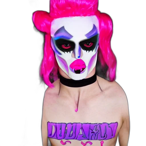 mask, hat, dress, vaporwave transparent PNG cut-out