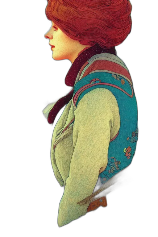 jacket, hat, staff, face transparent PNG cut-out