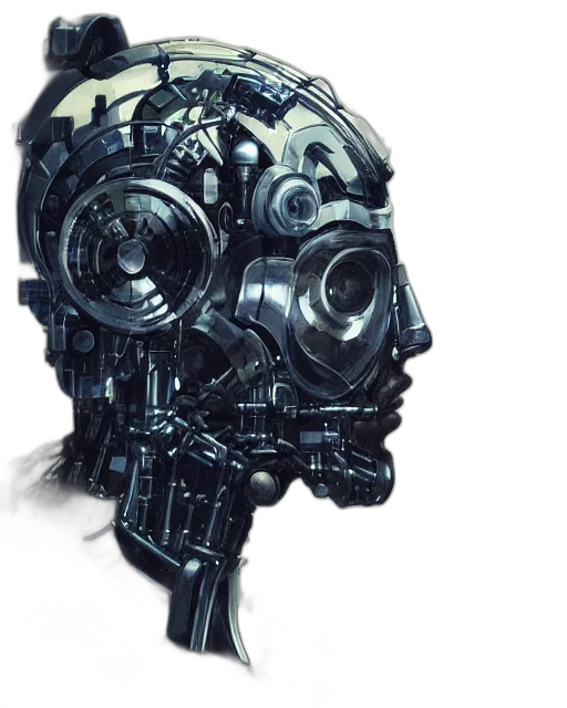 robot, mask, face, cyberpunk transparent PNG cut-out