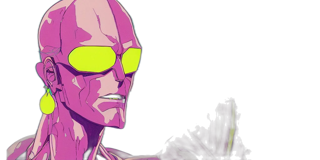 mask, robot, vaporwave, cyberpunk transparent PNG cut-out