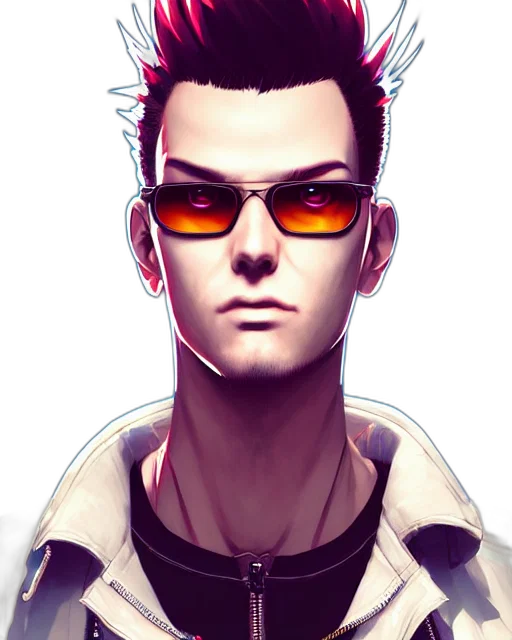 jacket, face, staff, robot transparent PNG cut-out