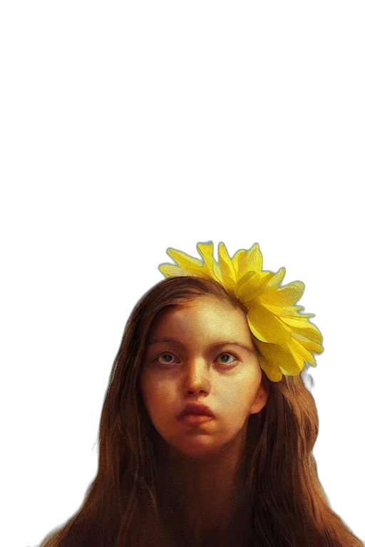 face, flower, crown, creature transparent PNG cut-out