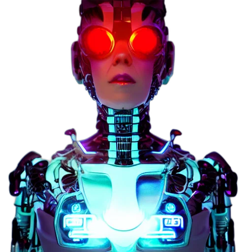 robot, face, cyberpunk, concept art transparent PNG cut-out