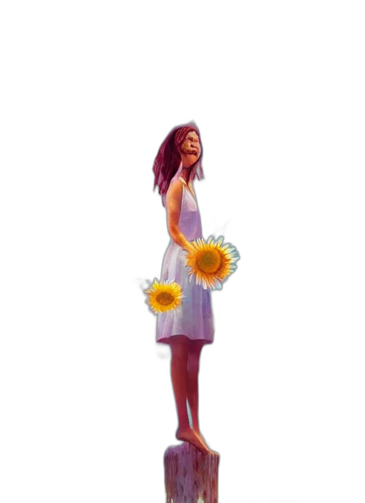 dress, flower, concept art, photorealistic transparent PNG cut-out