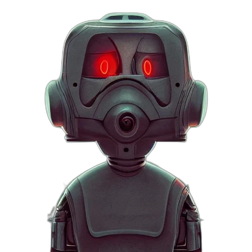 robot, mask, face, concept art transparent PNG cut-out