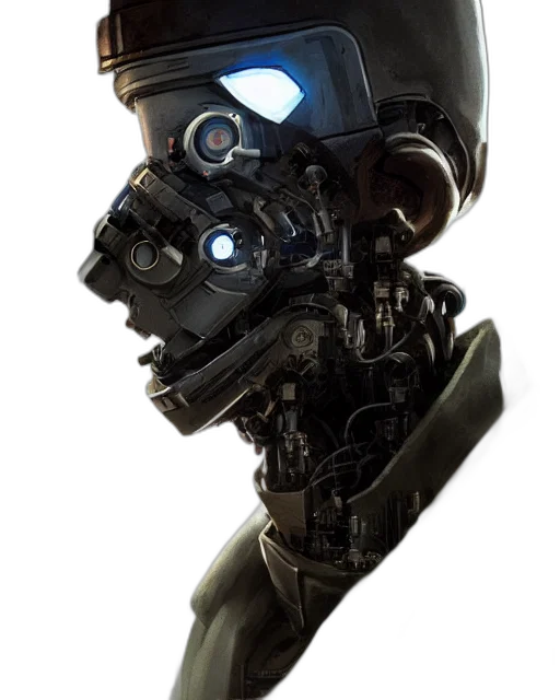 robot, face, mask, cyberpunk transparent PNG cut-out
