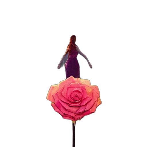 flower, staff, umbrella, dress transparent PNG cut-out