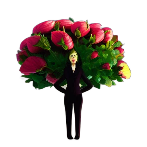 flower, crown, 3d render, concept art transparent PNG cut-out