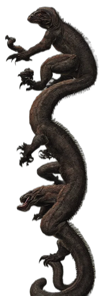 dragon, creature, staff, animal transparent PNG cut-out