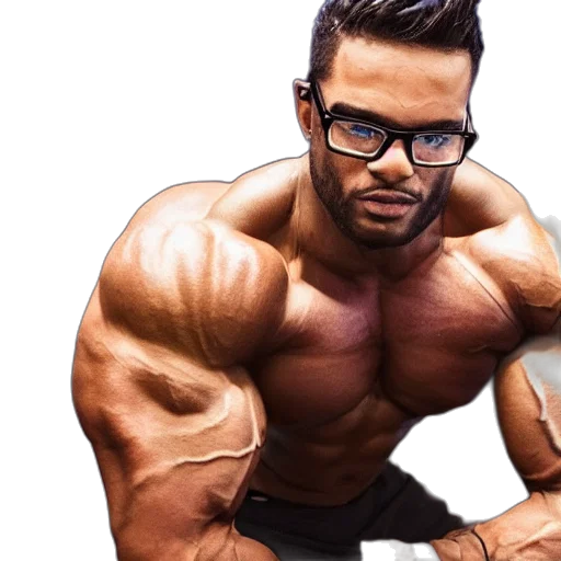 photorealistic, body, builder, wearing transparent PNG cut-out