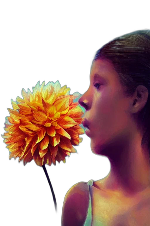 flower, face, mask, photorealistic transparent PNG cut-out